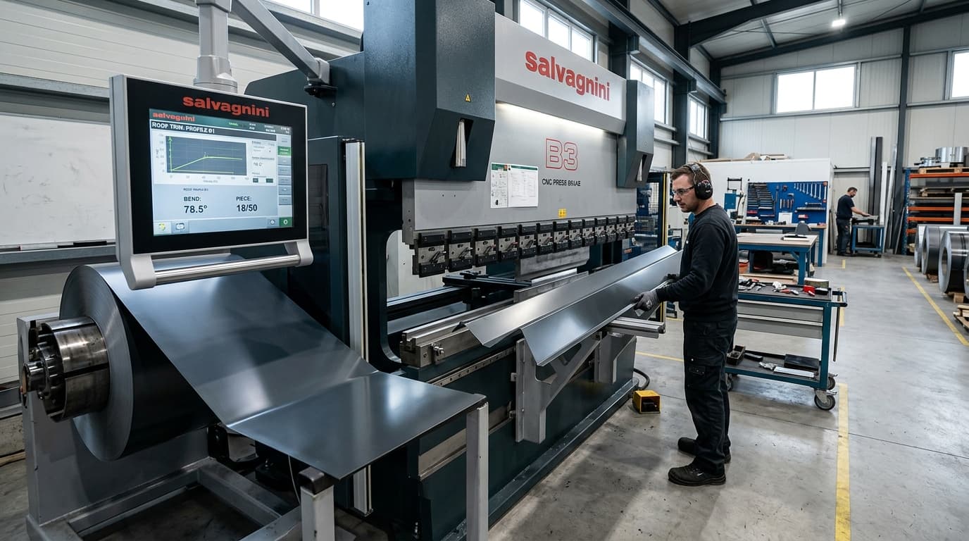 Precision computerized metal bending machine forming custom steel trim